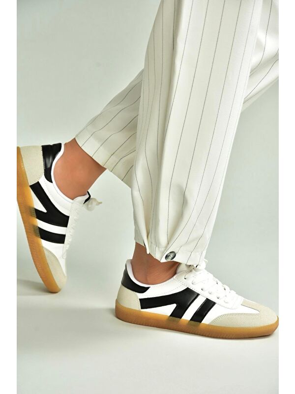 Beyaz_Siyah Kadın Sneaker U6528614 - Görsel 3