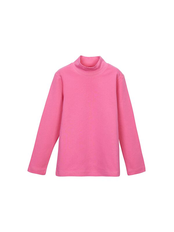 Lovetti Şeker pembe Kız Çocuk Yarım Balıkçı Uzun Kol Tişört