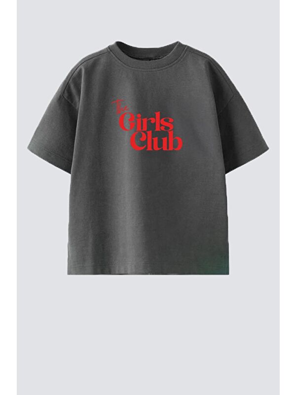 Monila Kız Çocuk Bisiklet Yaka Baskılı Tshirt