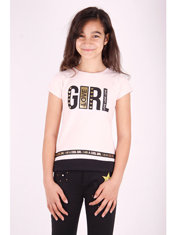 Toontoykids Kız Çocuk Baskılı T-Shirt