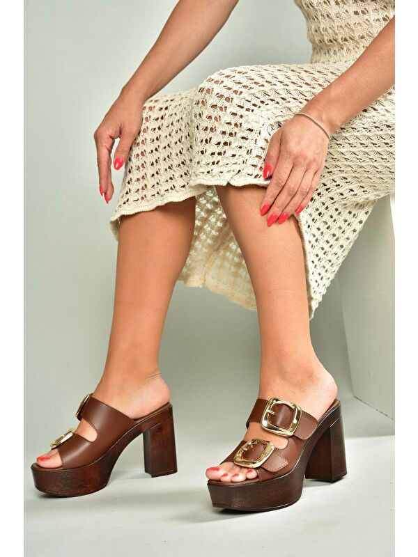 Kahverengi Kadın Terlik U8203766 - Görsel 3