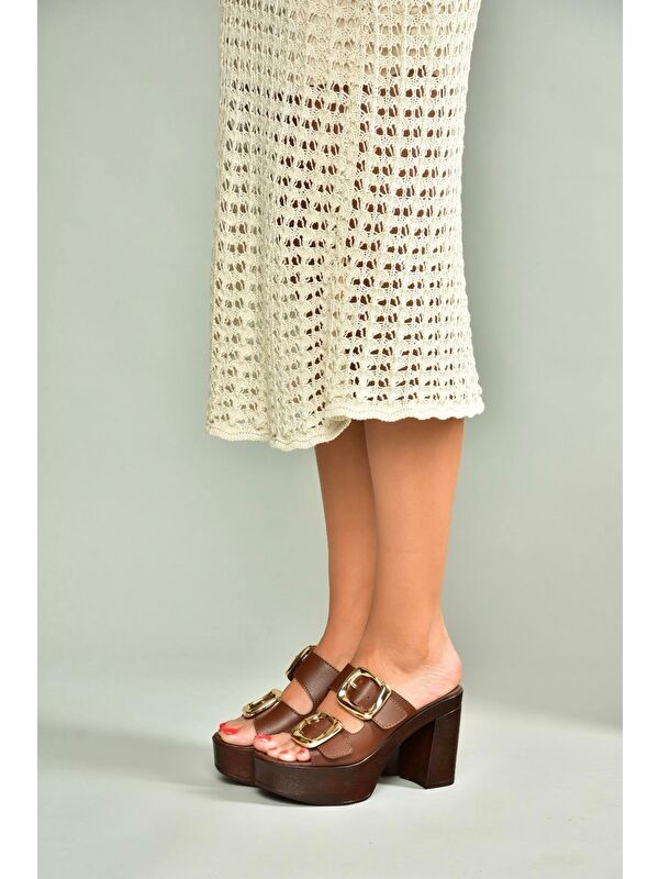 Kahverengi Kadın Terlik U8203766 - Görsel 5