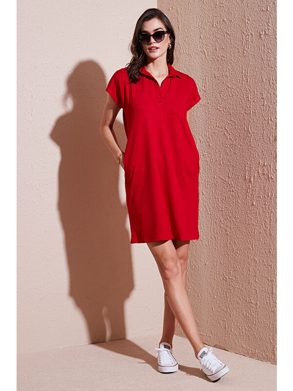 Lela Regular Fit Polo Yaka Mini Elbise 5866153