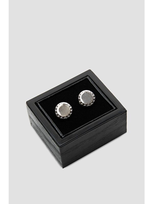 ABBATE 98511 Silver Silver Erkek Kol Düğmesi