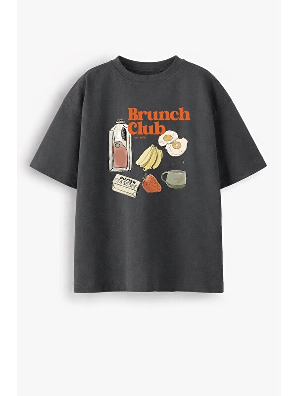 Monila Kadın Premium Kumaş Baskılı Oversize T-Shirt