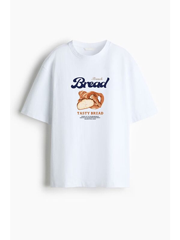 Monila Kadın Premium Kumaş Baskılı Oversize T-Shirt