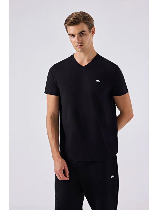 Ellesse Pamuklu Regular Fit V Yaka T Shirt 6SM5049-BK