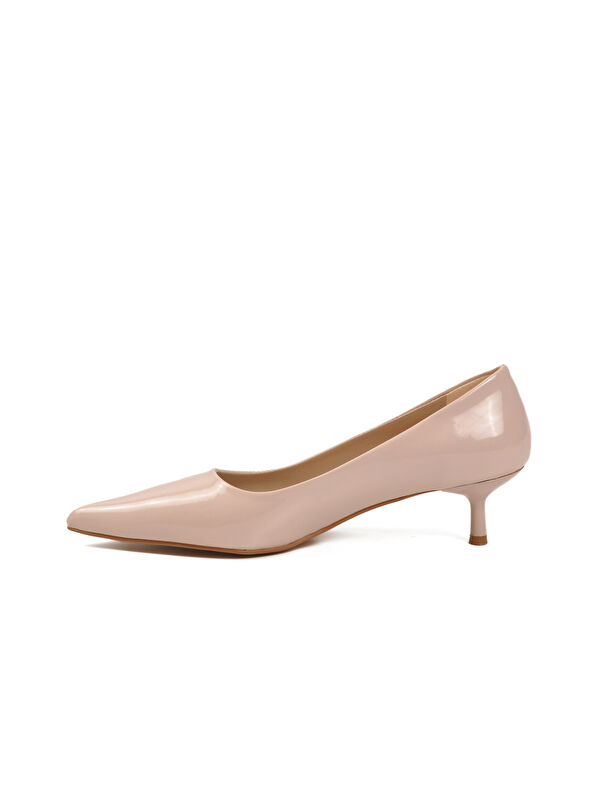 Bej Rugan Hafif Kadın İnce Kısa Topuklu Ayakkabı 458343 Z - Görsel 5