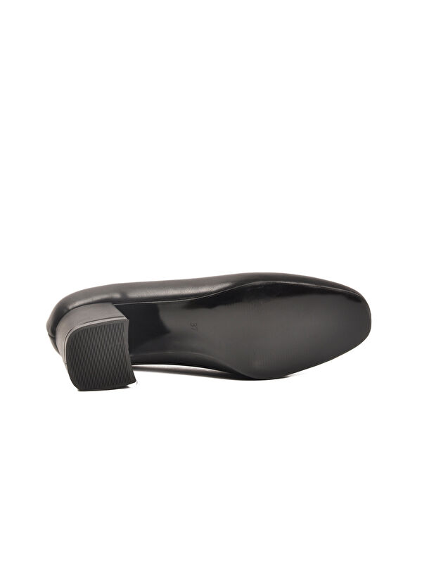 Siyah Cilt Kalın Topuklu Kadın Abiye Ayakkabı 695042 Z - Görsel 6