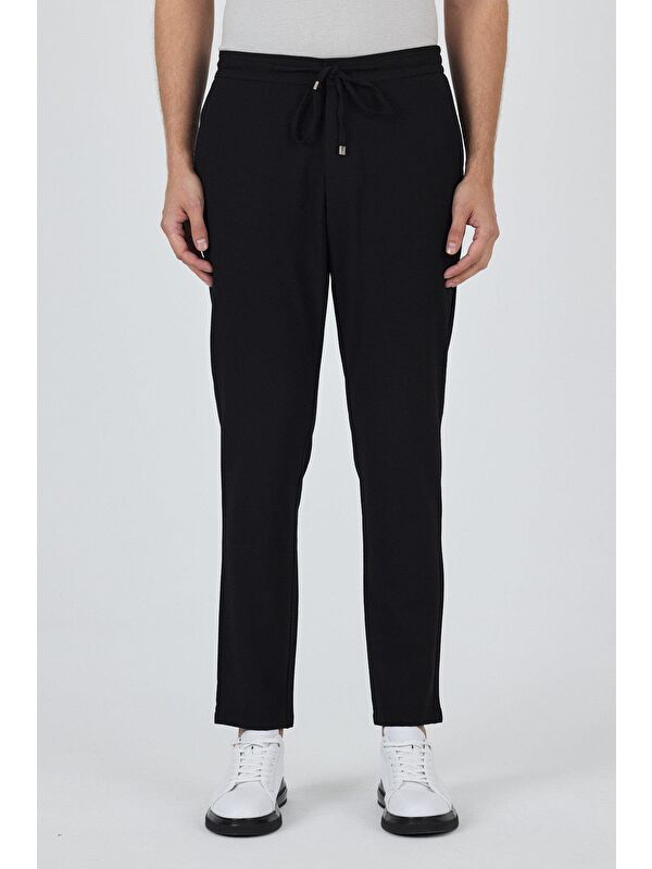 İMZA Siyah Esnek Lastikli Yandan Cepli Casual Comfort Fit Jogger Pantolon 1003250210