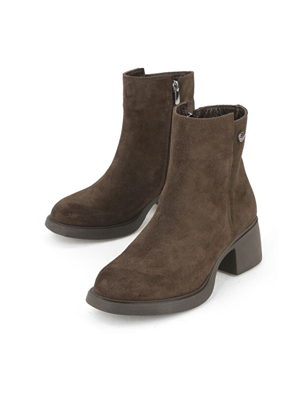 Kadın Hakiki Deri Bot 153359Z6212 Kahve - Görsel 6