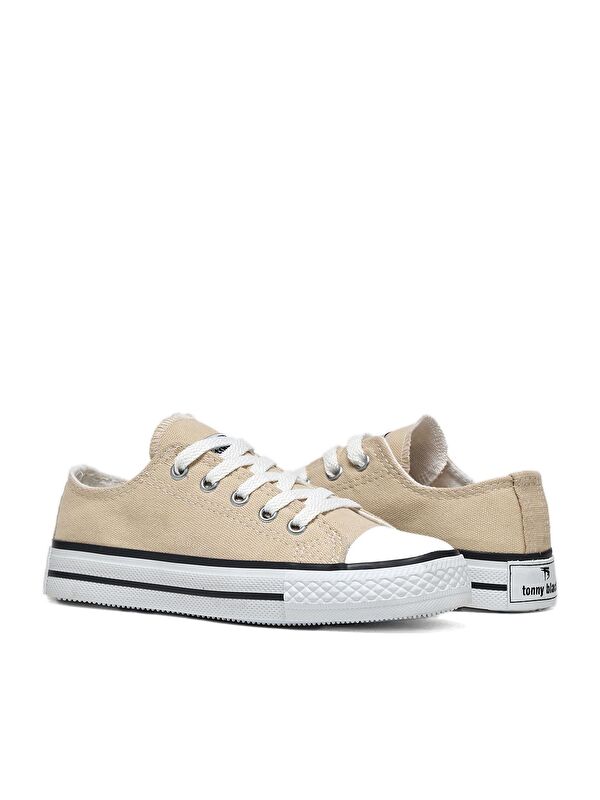 Çocuk Unisex Bej Rahat Kalip Sneaker Ayakkabi - Görsel 4