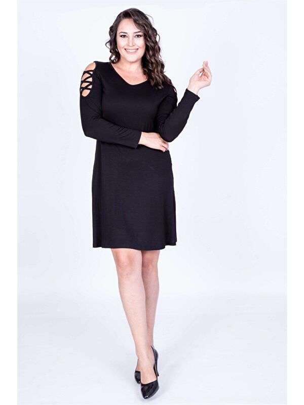 Mylinemoda Kol Biyeli Çerçeveli Elbise