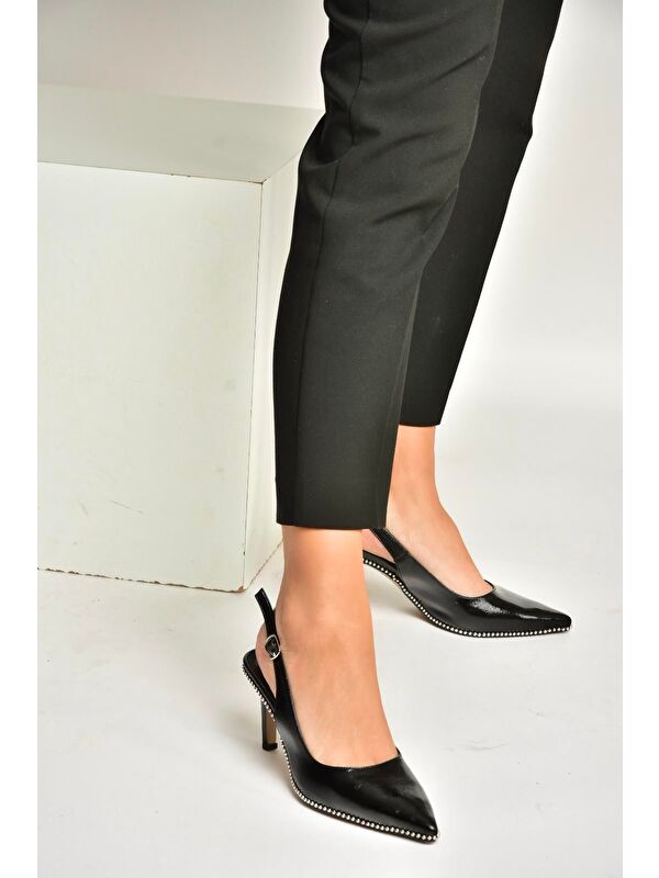 Fox Shoes Siyah Kadın Topuklu Ayakkabı Y572099760