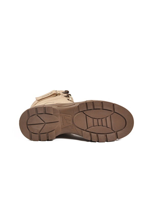 Bej Vizon İçi Polarlı Fermuarlı Kaymaz Taban Kadın Bot 24035 Z - Görsel 6