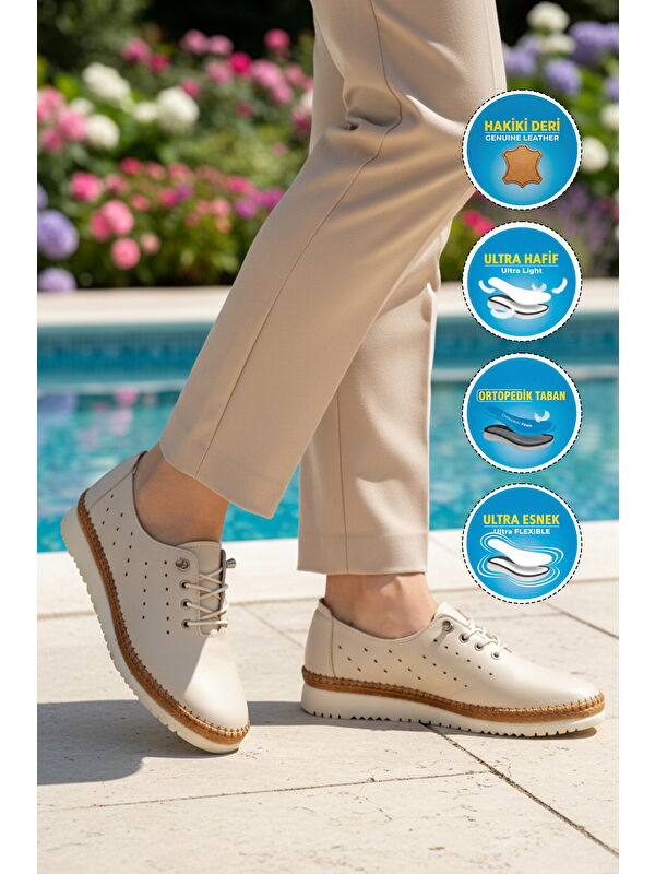 Ayakmod Siyah Ayakmod Hakiki Deri Ortopedik Kadın Casual Ayakkabı 508 Z