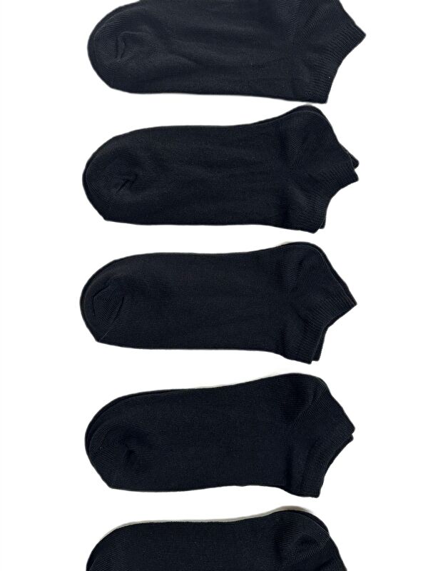 Ozzy Socks 5 Çift Siyah Renkli Pamuklu Çocuk Kısa Patik Çorap