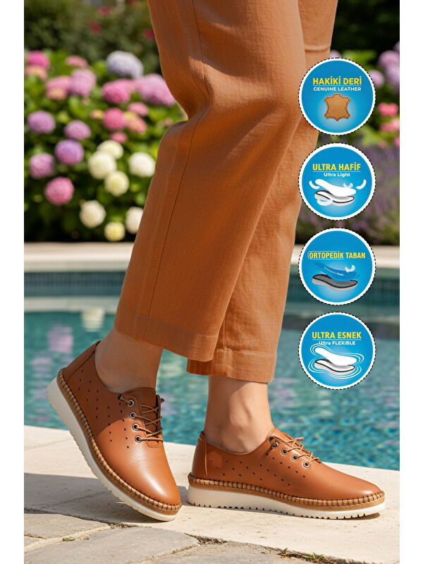 Ayakmod Siyah Ayakmod Hakiki Deri Ortopedik Kadın Casual Ayakkabı 508 Z