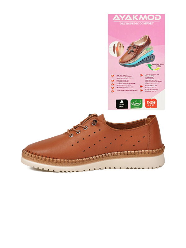 Ayakmod Siyah Ayakmod Hakiki Deri Ortopedik Kadın Casual Ayakkabı 508 Z