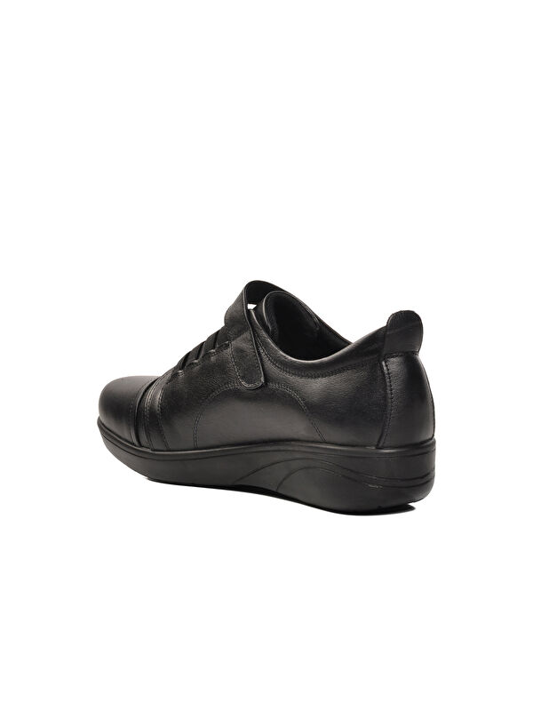 Siyah Hakiki Deri Taba Kadın Klasik Ayakkabı Road240 - Görsel 5