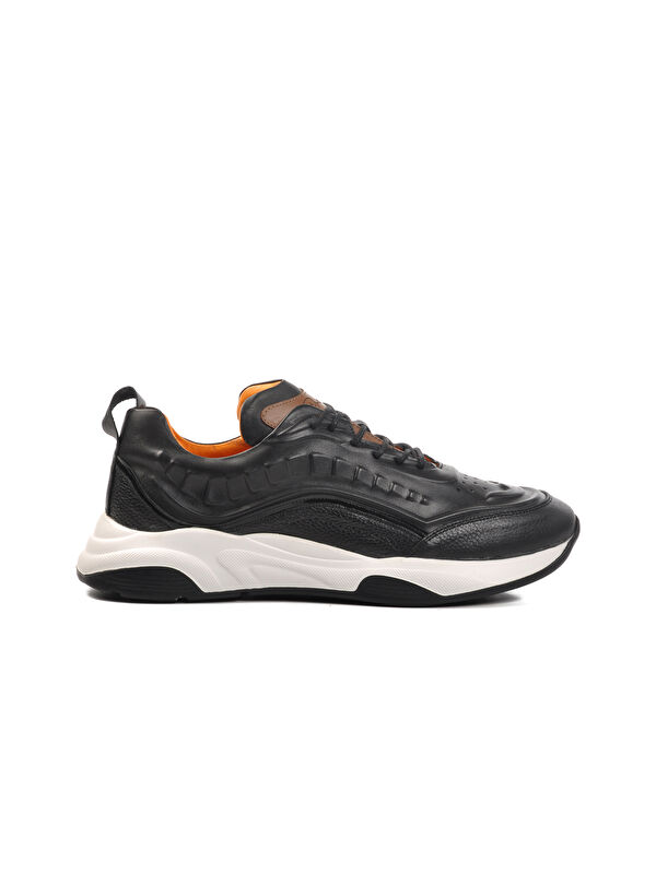 Siyah Hakiki Deri Erkek Casual Ayakkabı Premium 495 M - Görsel 2