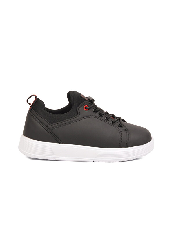 Walkway Siyah-Kırmızı Lastik Bağcıklı Comfort Rahat Tabanlı Erkek Çocuk Sneaker Balase F
