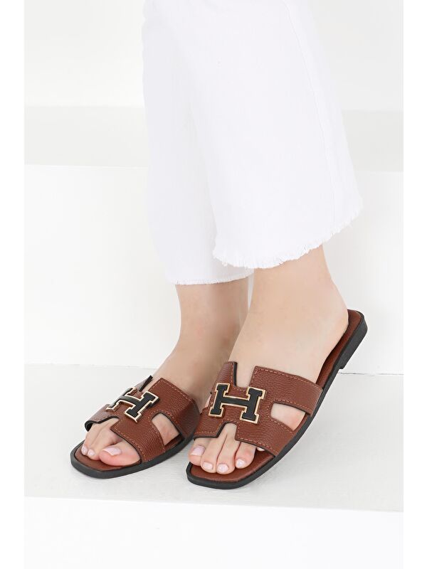 Kadın Taba H Tokalı Terlik - 27407 - Görsel 2