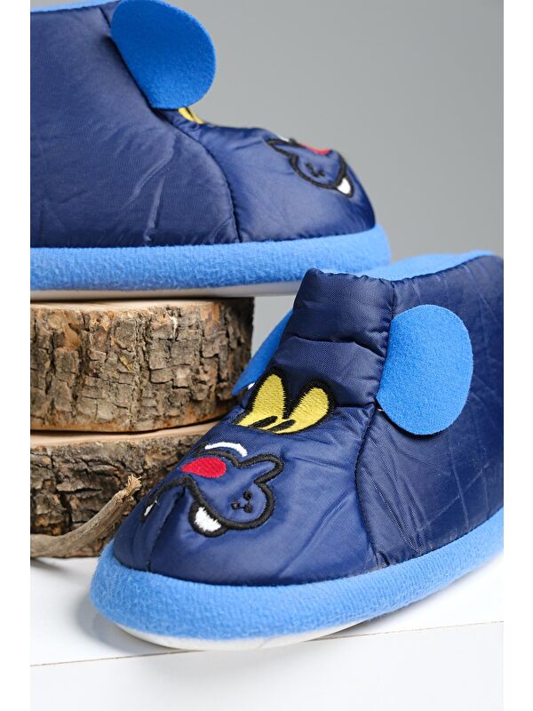 Karakter Nakışlı Kaydırmaz Taban Termal Isı Kreş Ev Okul Ayakkabısı Bebek Çocuk Panduf Ev Botu - Görsel 3