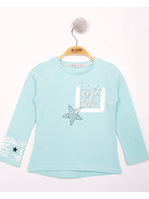 Toontoykids Kız Çocuk Yıldızlı Chic Baskılı T-Shirt