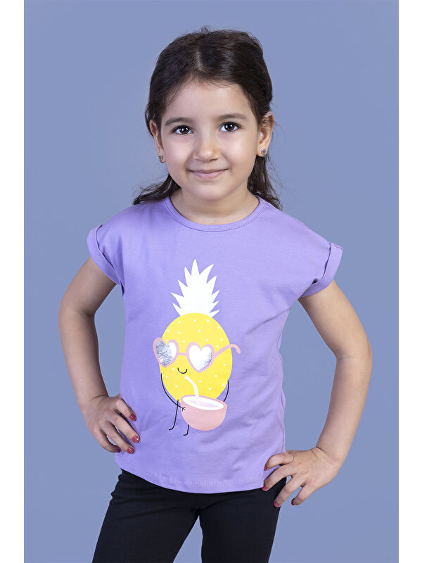 Toontoykids Kız Çocuk Ananas Baskılı Tişört