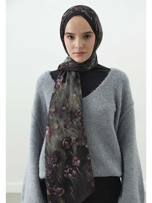 Fresh Scarfs Evelyne Desenli Pamuk Viskon Şal Lavanta
