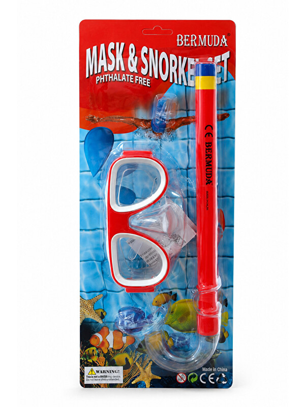 Remsa Dalış Gözlük Maske 14+ Şnorkel Seti 01 Kırmızı