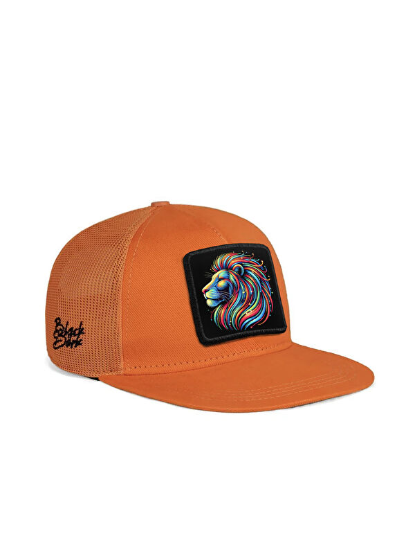 BlackBörk Hip Hop Kids Aslan Logolu Turuncu Çocuk Trucker Şapka