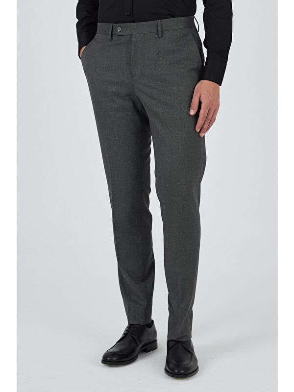 İMZA Füme Esnek Yandan Cepli Comfort Fit Classic Pantolon 1003250155
