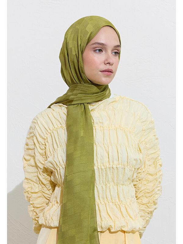 Fresh Scarfs NORİ İPEKSİ JAKAR ŞAL OLİVE