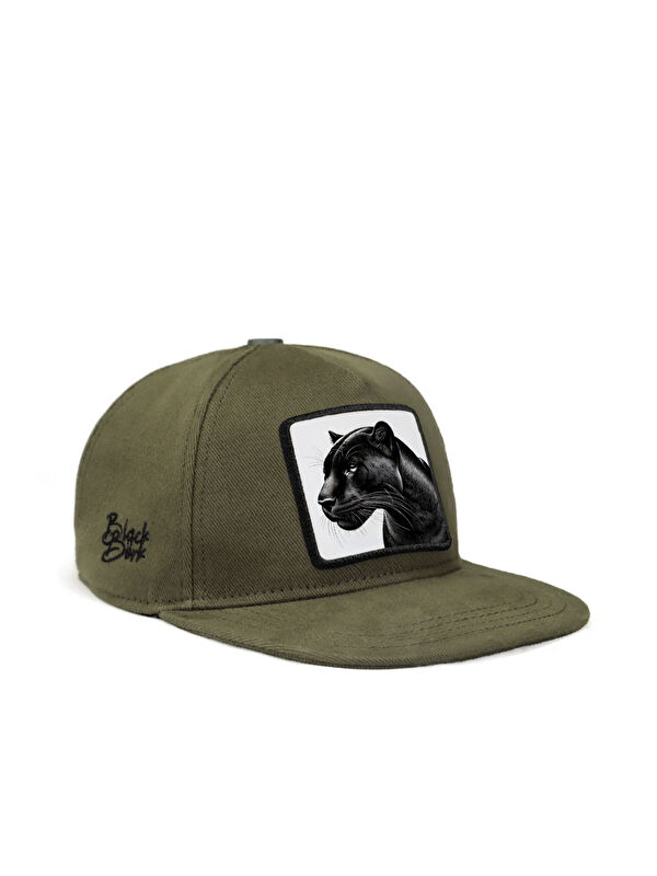 BlackBörk Hip Hop Kids Panter Logolu Haki Çocuk Şapka
