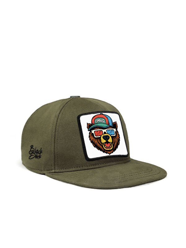 BlackBörk Hip Hop Kids Ayı Logolu Haki Çocuk Şapka