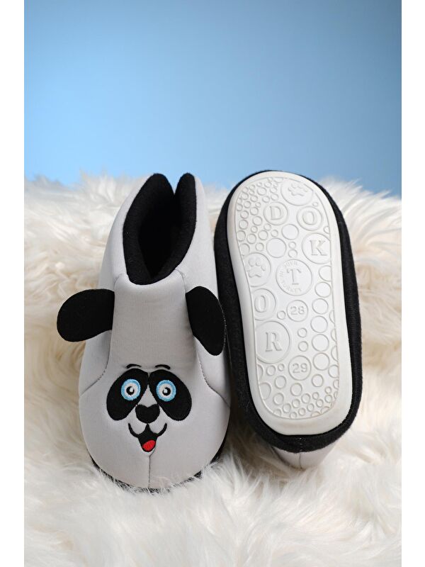 Karakter Nakışlı Kaydırmaz Taban Termal Isı Kreş Ev Okul Ayakkabısı Bebek Çocuk Panduf Ev Botu - Görsel 4