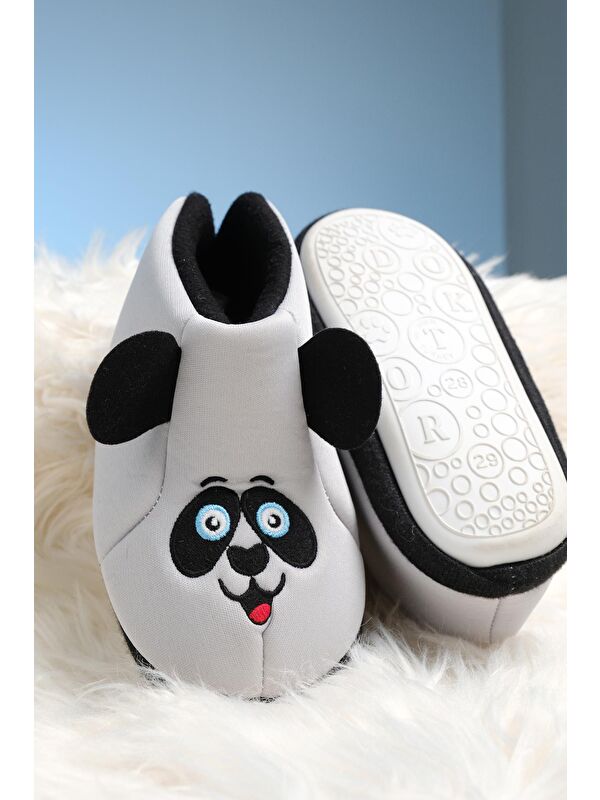 Karakter Nakışlı Kaydırmaz Taban Termal Isı Kreş Ev Okul Ayakkabısı Bebek Çocuk Panduf Ev Botu - Görsel 5
