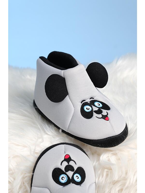 Karakter Nakışlı Kaydırmaz Taban Termal Isı Kreş Ev Okul Ayakkabısı Bebek Çocuk Panduf Ev Botu - Görsel 6