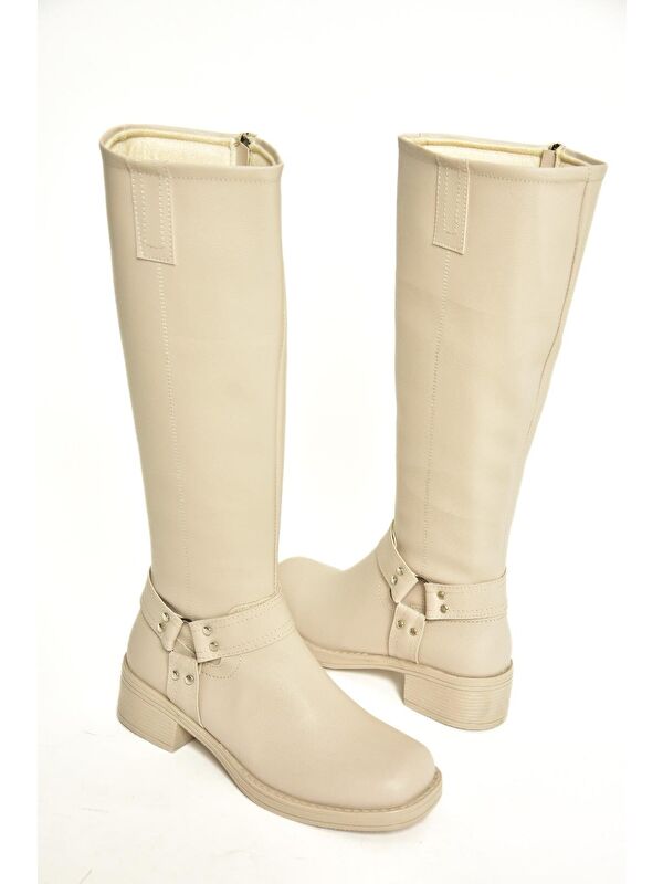 T4045500 Bej Kadın Çizme - Görsel 3