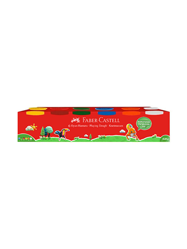 Faber-Castell Oyun Hamuru 6 Renk,6x85 gr,Klasik Renkler,Yumuşak Hamur,Eğlenceli Hamur Seti