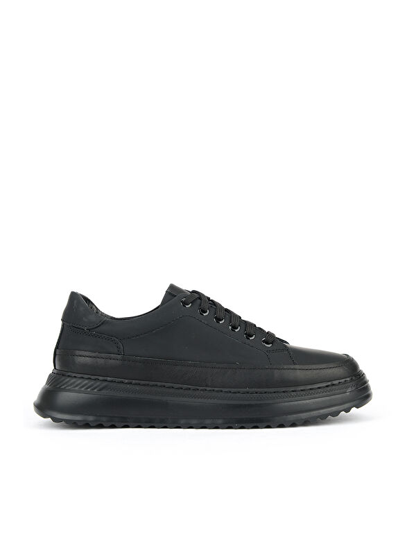Ziya Ayakkabı Erkek Hakiki Deri Günlük Sneaker 161983Z4022 Siyah
