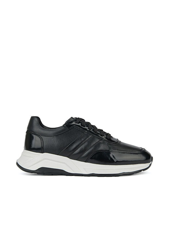 Ziya Ayakkabı Erkek Hakiki Deri Günlük Sneaker 161983Z789 Siyah
