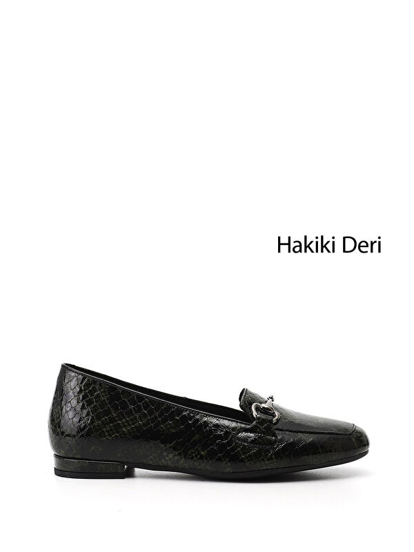 GÖNDERİ(R) Kadın YOSUN YEŞİLİ Tokalı Hakiki Deri Babet