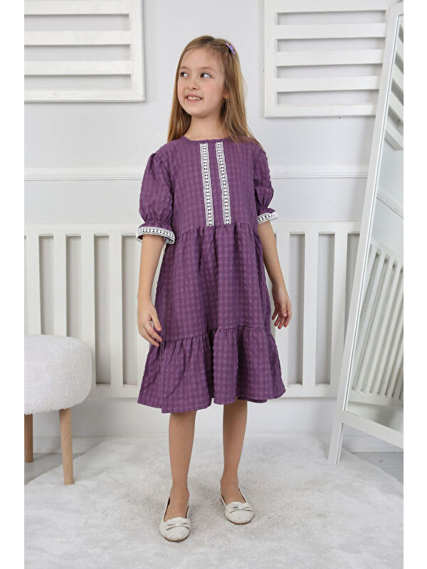 My Kids Wear Gofre Kumaş Kız Çocuk Elbise