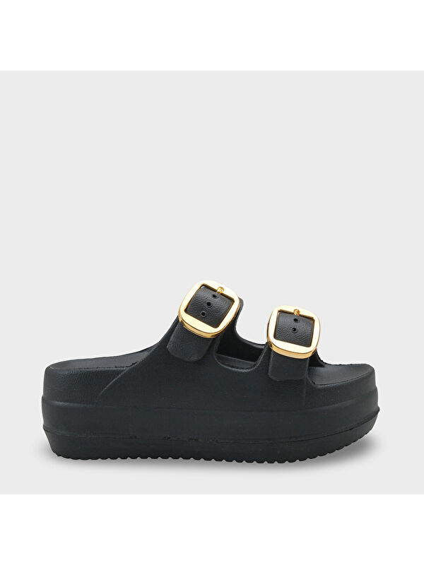 Capone Outfitters Nicki Eva Çift Tokalı Dolgu Tabanlı Kadın Terlik
