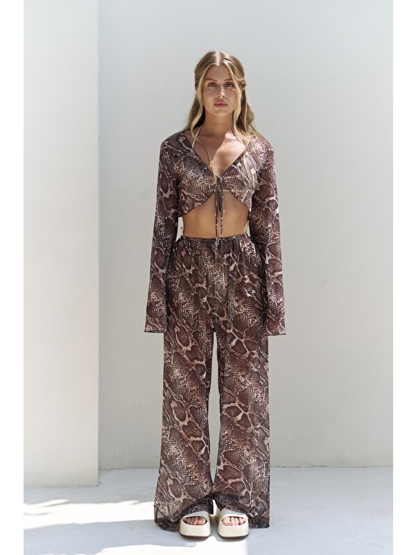 Bohemai Donovarah Vizon Crop Pantolon Takım