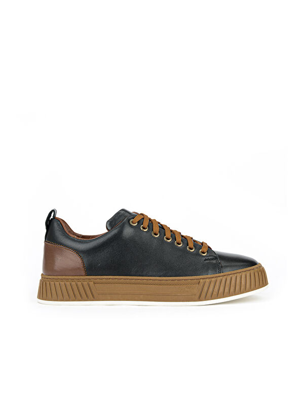 Ziya Ayakkabı Erkek Hakiki Deri Günlük Sneaker 161983Z870 Siyah