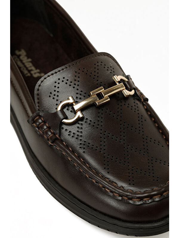 167058.Z5PR Kahverengi Kadın Loafer - Görsel 8